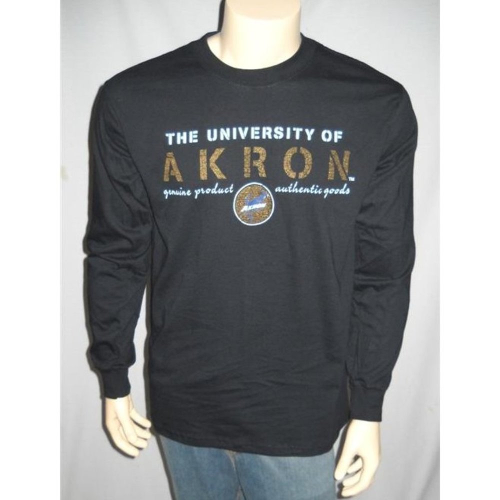 University of Akron T Shirt NCAA Long Sleeve ZIPS Small NEW WITH TAGS
